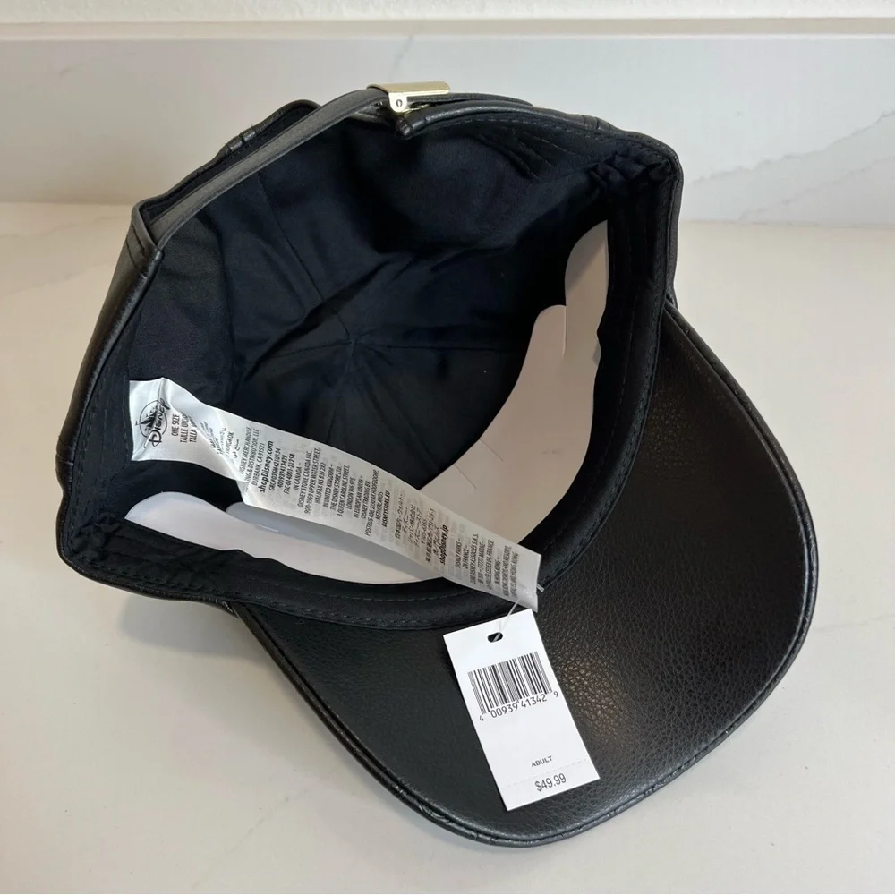 Disney Black Embossed Leather-Look Baseball Cap